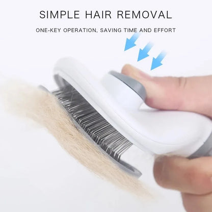 One-Click Gentle Massage Slicker Brush